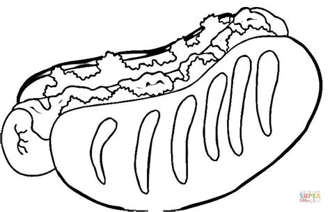 tasty hot dog coloring page  printable coloring pages