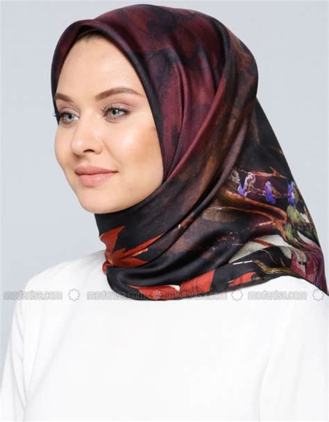 hijab bahan silk voal motif