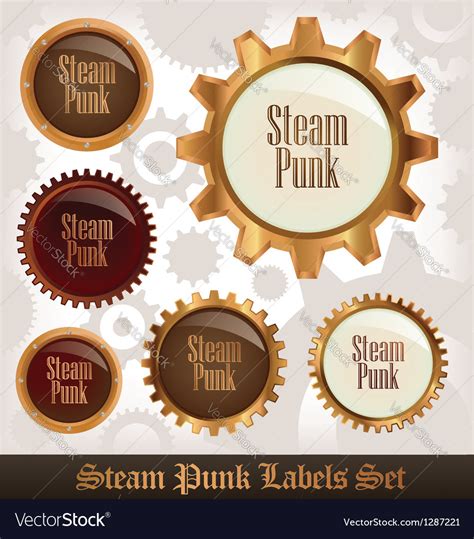 steampunk labels royalty  vector image vectorstock