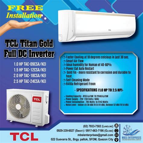 tcl titan gold inverter split type aircon   installation tv