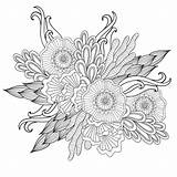 Coloring Pages Adult Ethnic Ornamental Patterned Artistic Doodle Drawn Floral Frame Hand Style Prints Stock Royalty sketch template