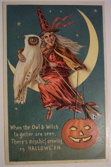 cute owl with images vintage halloween cards vintage
