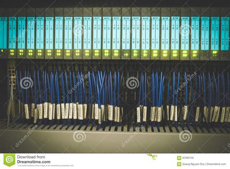plc wires stock image image  control blue industry