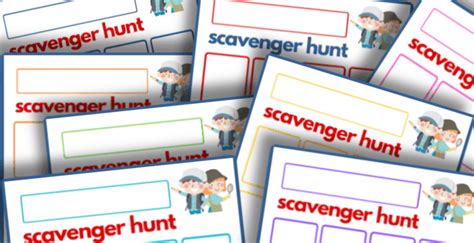 scavenger hunt template find   printable