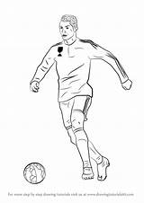 Ronaldo Cristiano Draw Sketch Drawing Easy Cartoon Step Coloring Pencil Footballers Template Pages Getdrawings Cr Paintingvalley sketch template