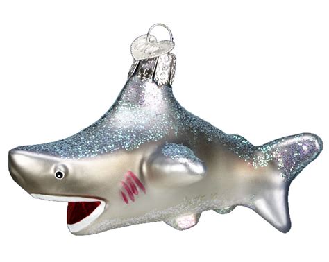 glass shark christmas ornament ornament shop