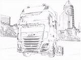 Kleurplaat Daf Xf Vrachtwagen Malvorlage Detaillierter Lkw Mack Ausmalbild Kleurplaten sketch template