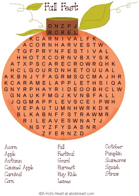 word search fall printable printable word searches