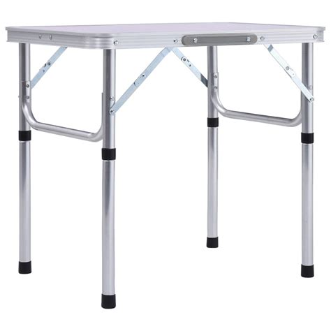 skladany stolik turystyczny bialy aluminiowy    cm vidaxl sport sklep empikcom