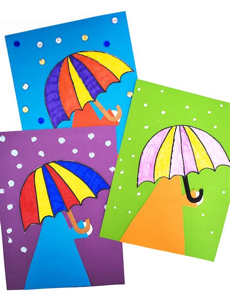 rainy day umbrella craft  kid