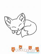 Fox Coloring Cute Pages Printable Baby Toddler Template sketch template