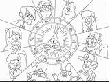 Gravity Falls Coloring Pages Print Waterfall Adults Printable Getcolorings Color sketch template