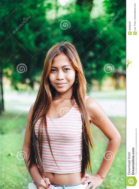 Natural Portrait Beautiful Asian Girl Smiling Native