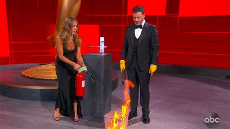 Emmys 2020 Jennifer Aniston Extinguishes Fire At Emmys