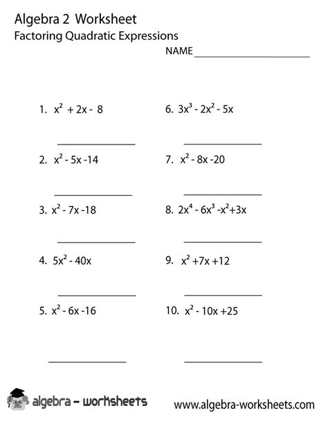 printable math worksheets quadratic equations backup gambar