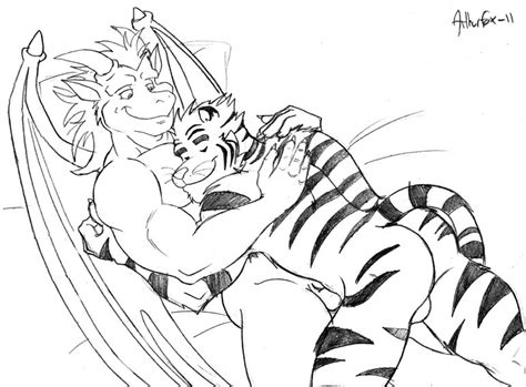 rule 34 anthro ass balls closed eyes dragon feline fur furry gay hug
