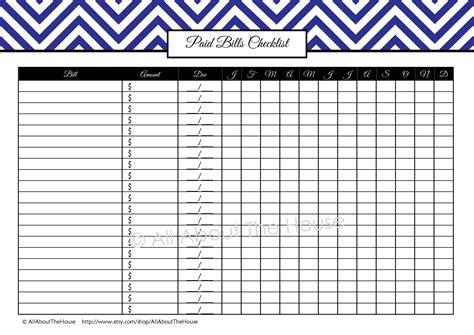 bill organizer spreadsheet professionally designed templates