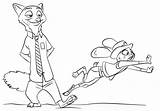 Zootopia Coloring Color Pages Judy Nick Kids Hopps Wilde Print Incredible sketch template