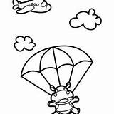 Skydiving Coloring Pages Getcolorings Netart Hippo sketch template