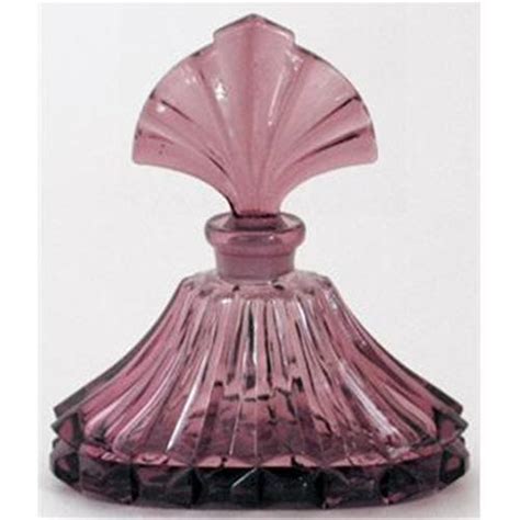 Purple Glass Czech Art Deco Perfume Bottle 1140939