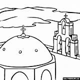 Coloring Church Santorini Famous Domed Blue Greece Pages Landmarks Places Colouring Greek Gr Google Thecolor sketch template