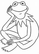 Kermit Frog Coloring Pages Sitting Drawing Print Muppets Kids Printable Colouring Color Popular Procoloring Getdrawings Choose Board Coloringhome sketch template