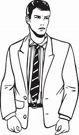 Man Suit Young Illustration sketch template