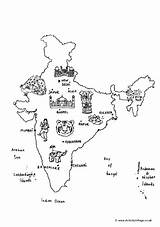 India Map Colouring Pages Coloring Para La Indian Colorear Colour Activityvillage Dibujos Kids Mapa Animals Independence Country Activities Traditional Continent sketch template