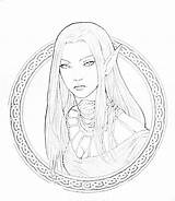 Coloring Pages Elves Elf Princess Elven Female Sketch Colours Wood Template Colouring Adult sketch template
