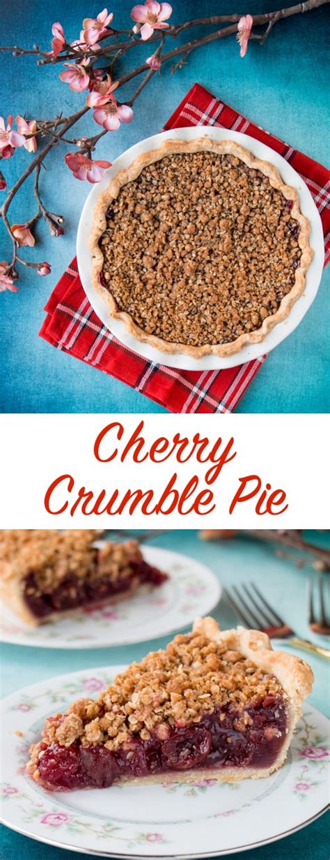 cherry crumble pie little sweet baker