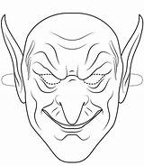 Goblin Coloring Halloween Pages Mask Green Printable Outline Haunted Masks Top Drawing Print House Christmas Categories sketch template
