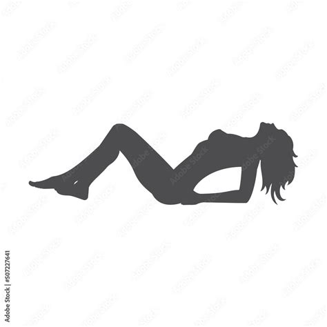 Beautiful Line Drawing Silhouettes Of Nude Woman Vector Image The