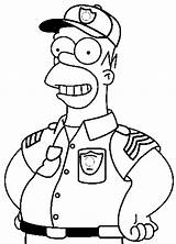 Policeman Homer sketch template