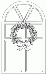 wreath  door  digi christmas stamps christmas coloring pages