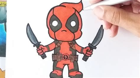 Como Desenhar E Pintar Deadpool Chibi Youtube