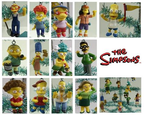 set    simpsons christmas tree ornaments featuring homer simpson marge  christmas