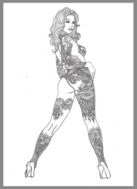 97 best body art tattoo coloring pages for adults images on pinterest