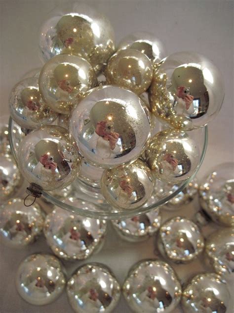 Silver Mercury Glass Christmas Holiday Tree Ornaments 30