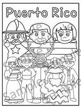 Puerto Hispanic Bandera Rican Estudios Sociales sketch template