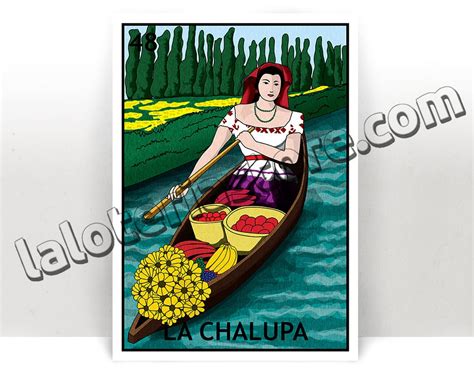 la chalupa loteria card  shallop lottery art print etsy