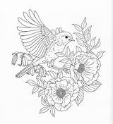 Coloring Pages Adult Nature Harmony Bird Printable Drawing Book Animal Color Print Colouring Adults Flower Sheets Pg Books Drawings Getcolorings sketch template
