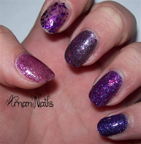 Arnan Nails Purple Glitter Ombre