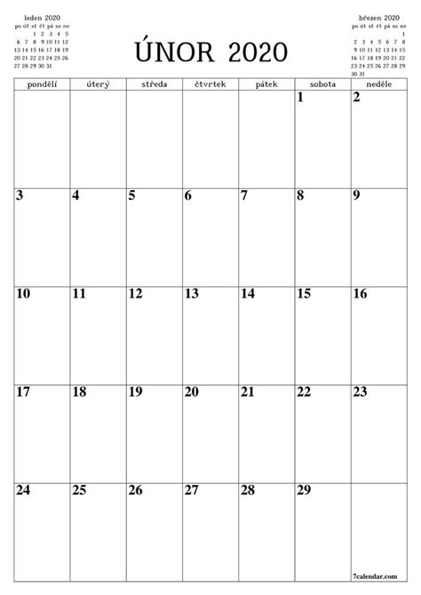 tisknutelny prazdny kalendar       png unor  calendarcom calendar