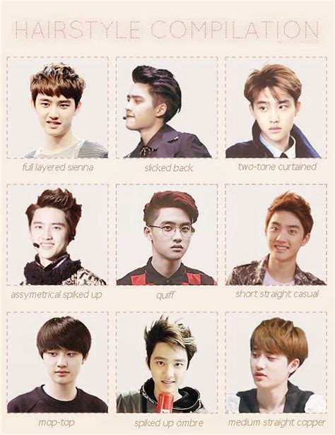 kyungsoo s hairstyles over time love them all but the red