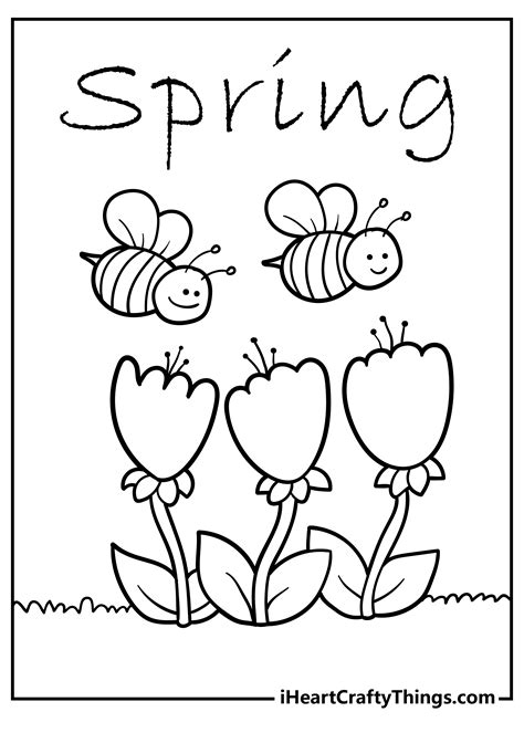 printable coloring page sheets spring