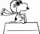 Snoopy Coloring Pilot Pages Wecoloringpage Drawing sketch template