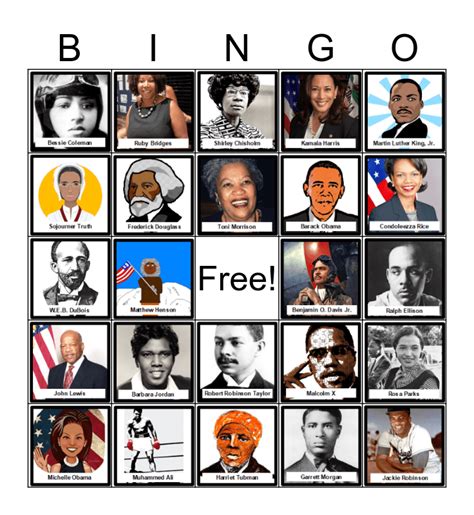 black history month bingo card
