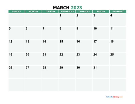 march  printable calendar calendar quickly