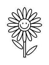 Coloring Flowers Pages Cartoon Daisy sketch template
