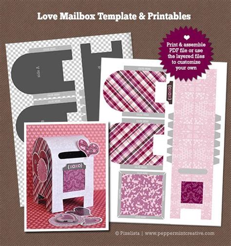 printablemailboxtemplate box templates printable  valentine